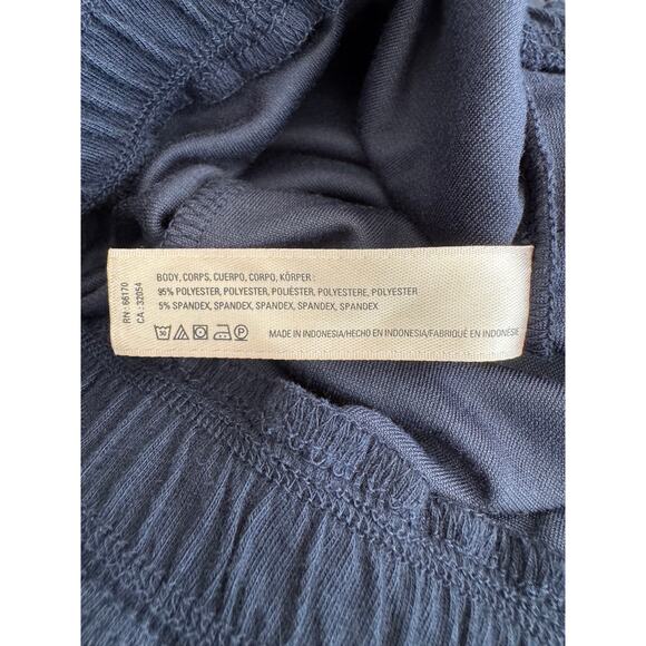 Saturday Sunday By Anthro Navy Blue Velour V Neck Ankle Rise Jumpsuit Size Small - Picture 10 of 10